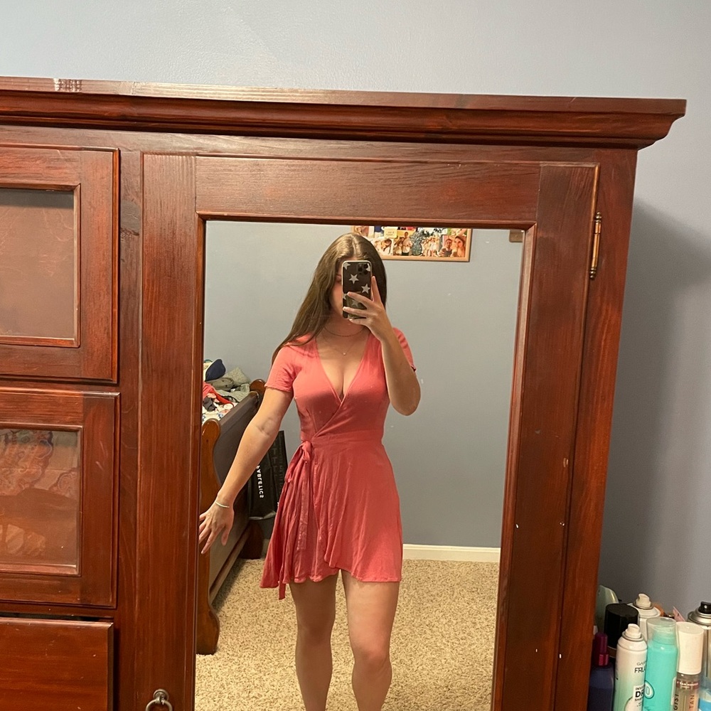 Pink forever 21 wrap/ tie dress
